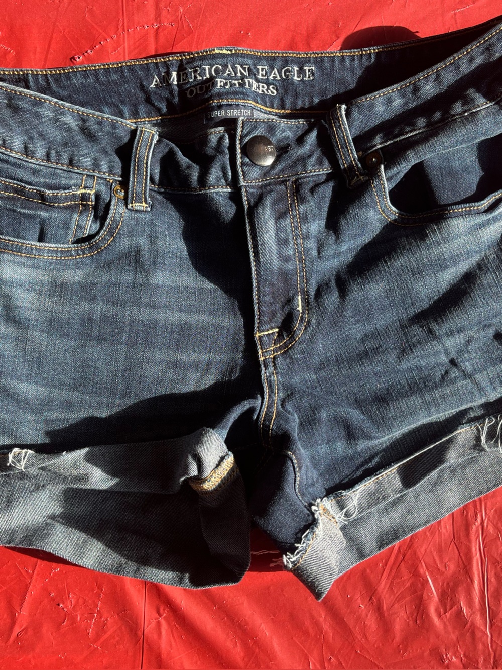 American Eagle Outfitters Women’s Dark Blue Denim Cutoff Shorts